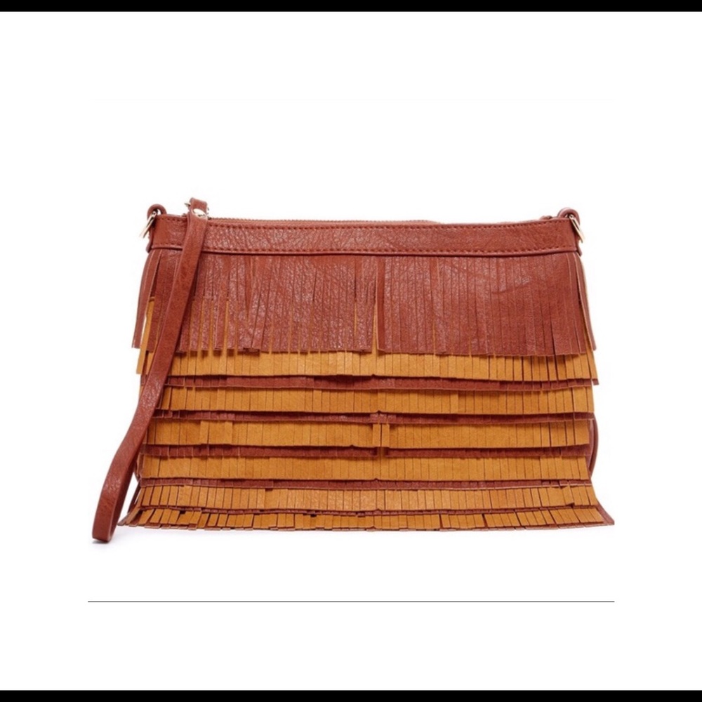 New Pink Haley Felicity Fringe Cluctch Bag